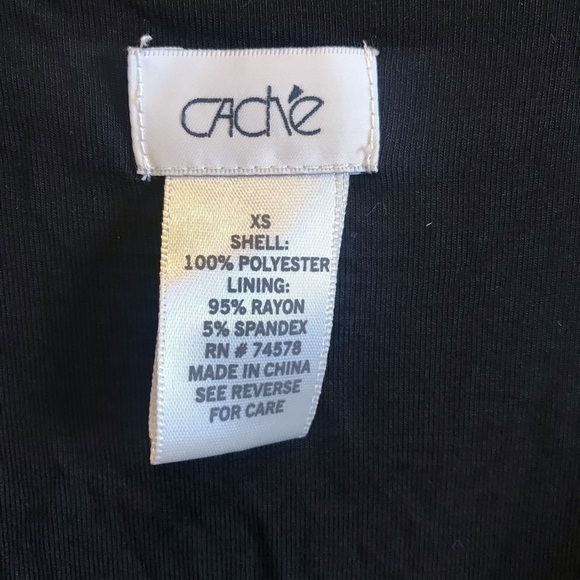 VINTAGE Cache Black Ruffled Maxi Dress XS - Picture 3 of 7